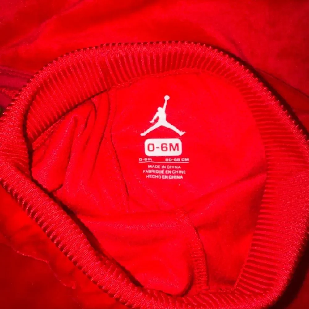 Jordan Velour Red Onesie & Pants with Legacy Design 0-6 months
